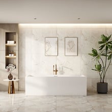 Albany Gloss White Rectangular Acrylic Freestanding Bath with Overflow